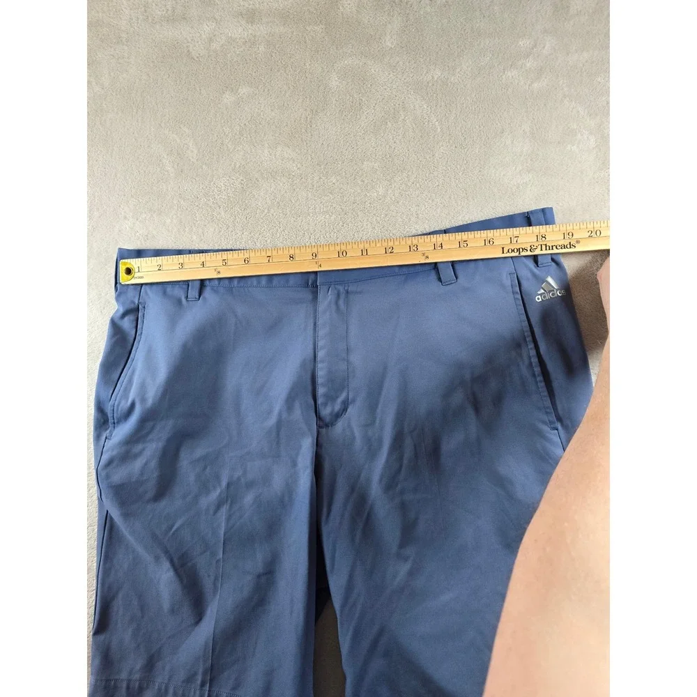 Adidas Golf Shorts‎ Mens 36 Blue Performance Flat Front Casual Pockets